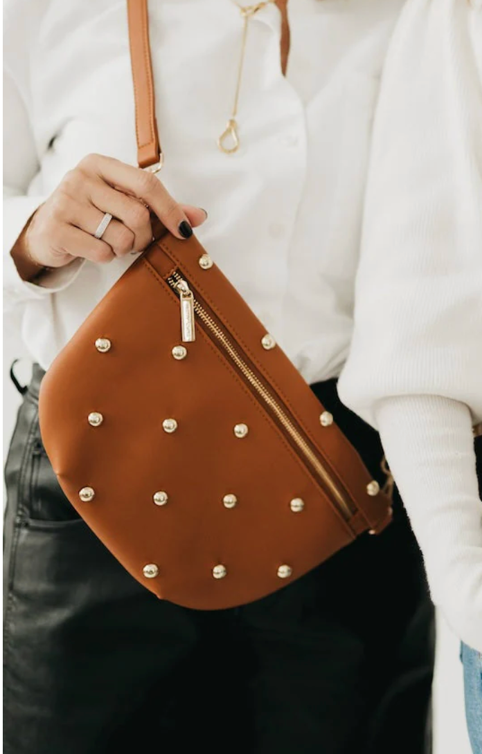 Chic Gold Studded Westlyn Bum Bag