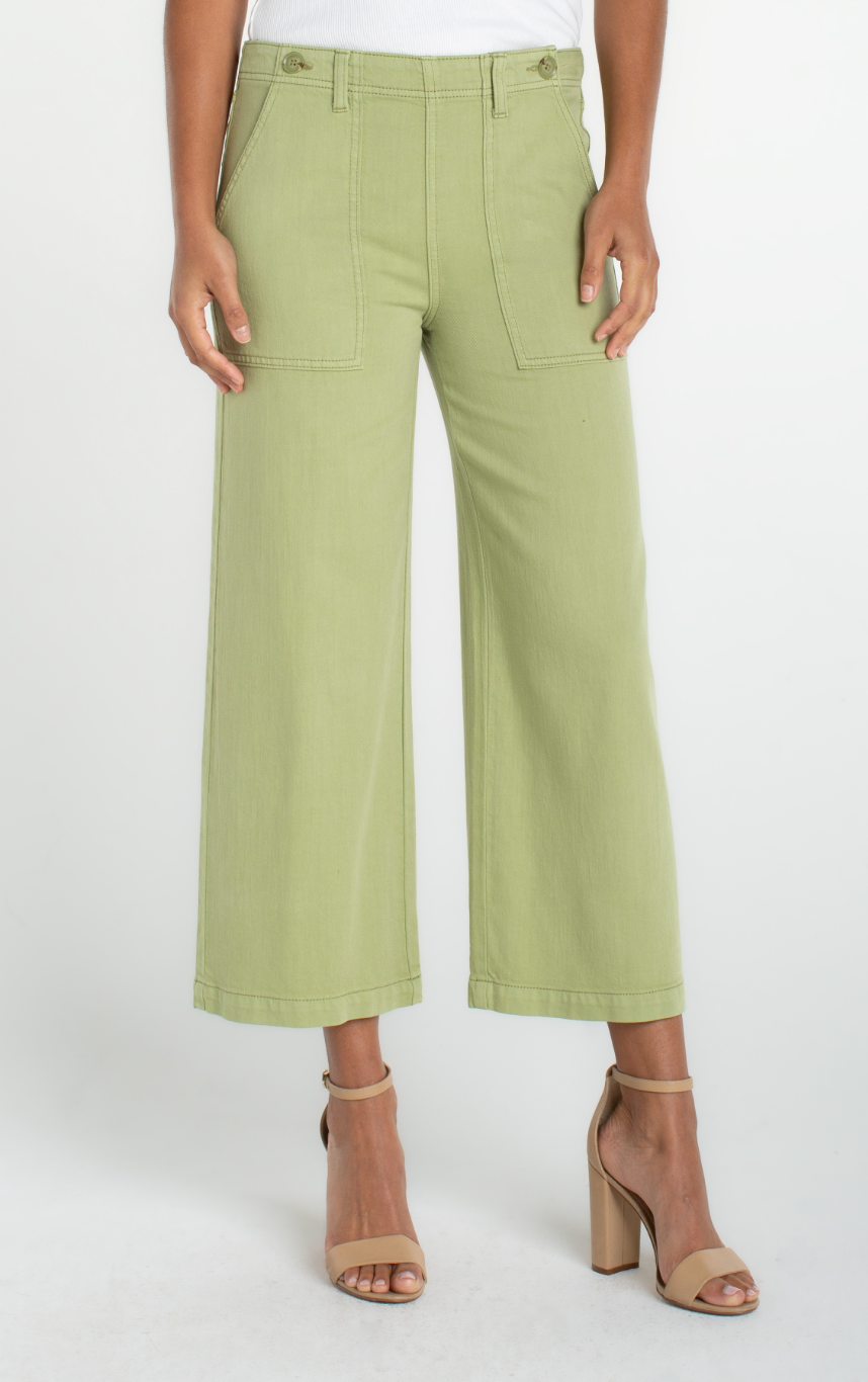 Liverpool Utility Crop Wide Leg Pant-Lotus