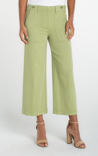 Liverpool Utility Crop Wide Leg Pant-Lotus
