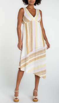 Liverpool Striped Vneck Dress