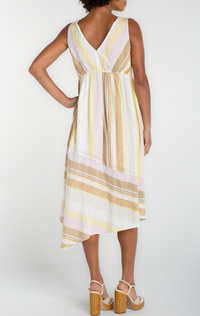 Liverpool Striped Vneck Dress