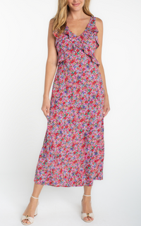 Liverpool Sleeveless Ruffle Maxi Dress