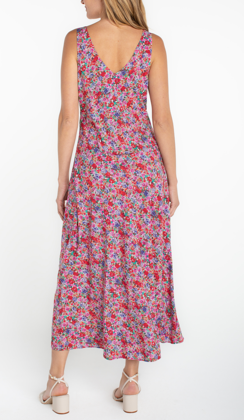 Liverpool Sleeveless Ruffle Maxi Dress