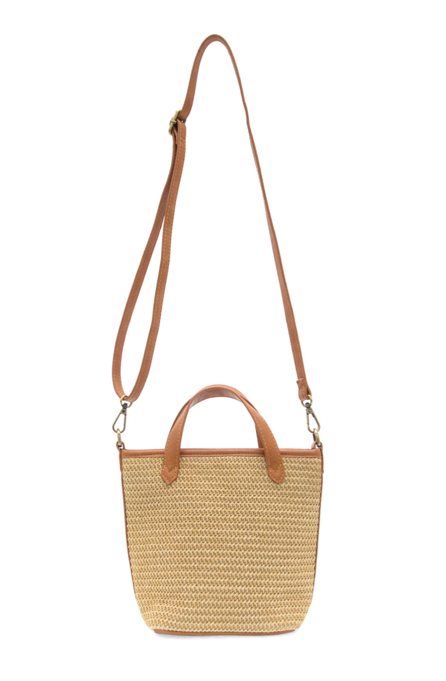 Natural Straw Mini Bucket Crossbody