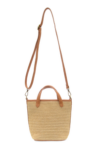 Natural Straw Mini Bucket Crossbody