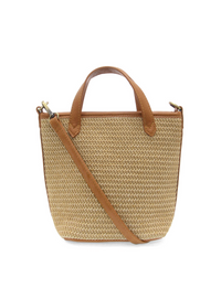 Natural Straw Mini Bucket Crossbody