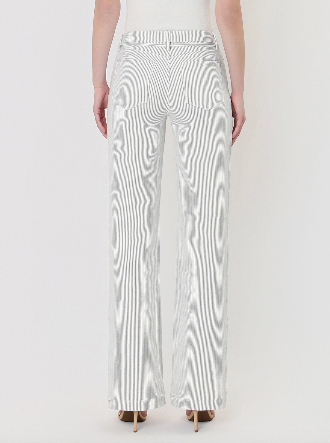 Tie Striped Vintage Flare Jeans