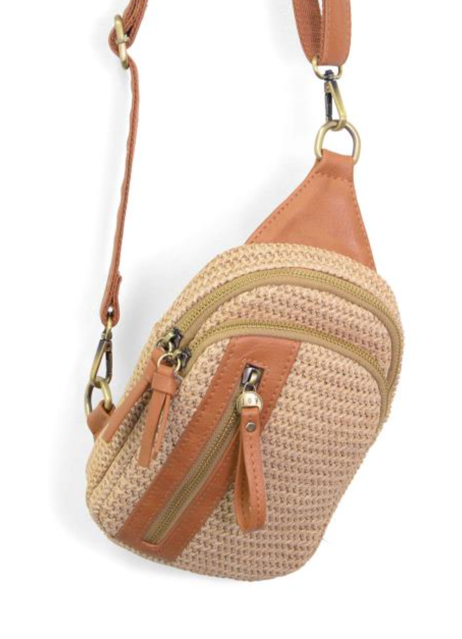 JS Skyler Sling Bag -Nat Straw