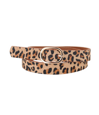 Leopard Print Skinny Belt
