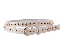 Skinny Studded Leather Belt