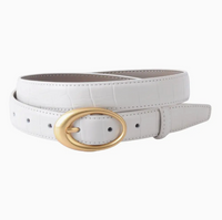 Croc Belt with Oval Buckle