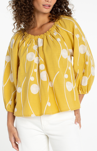 Liverpool 3/4 Sleeve Woven Top