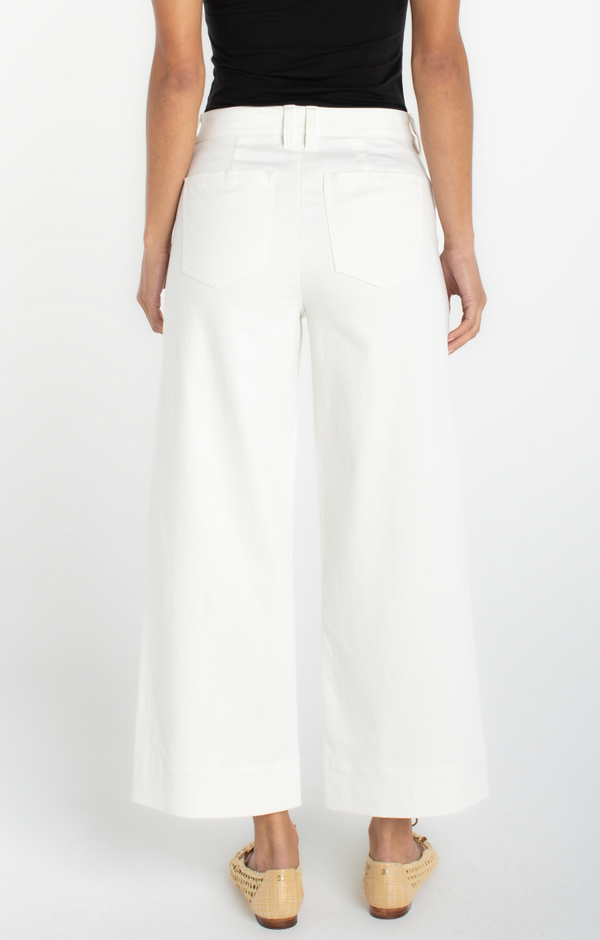 Liverpool Crop Wide Leg Pants -Cream