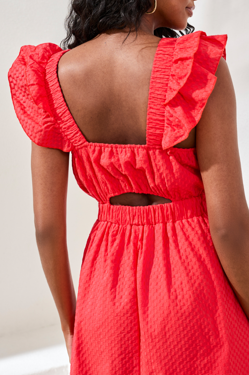 Tribal Maxi Dress w/Frill Detail