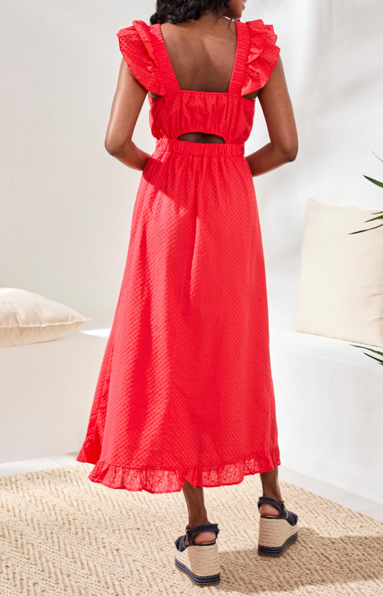 Tribal Maxi Dress w/Frill Detail