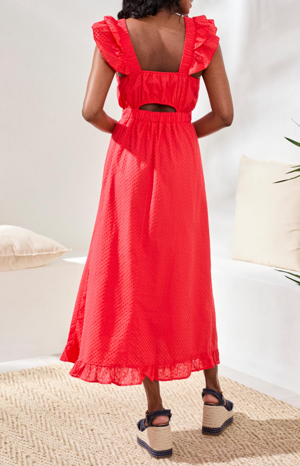 Tribal Maxi Dress w/Frill Detail