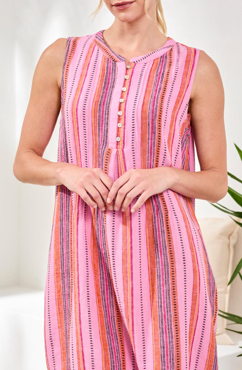 Tribal Sleeveless Dress w/Pintucks