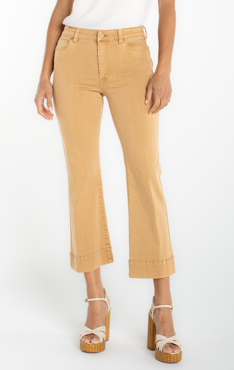 Liverpool Hannah Crop Pant -Straw