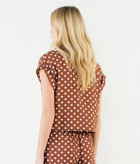 Polka Dot Collared Top