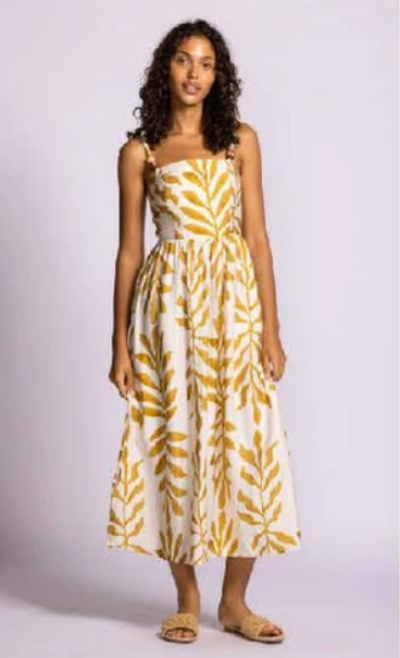 Magnolia Midi Dress-Yellow