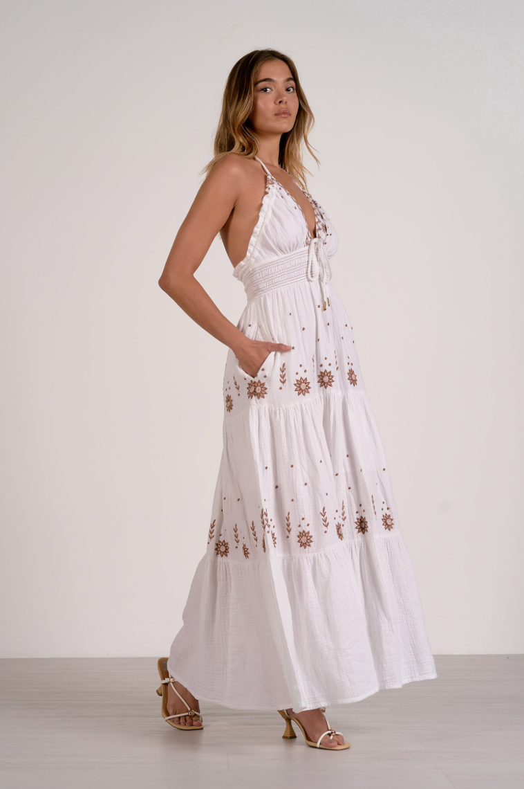 Elan Maxi V-neck Dress