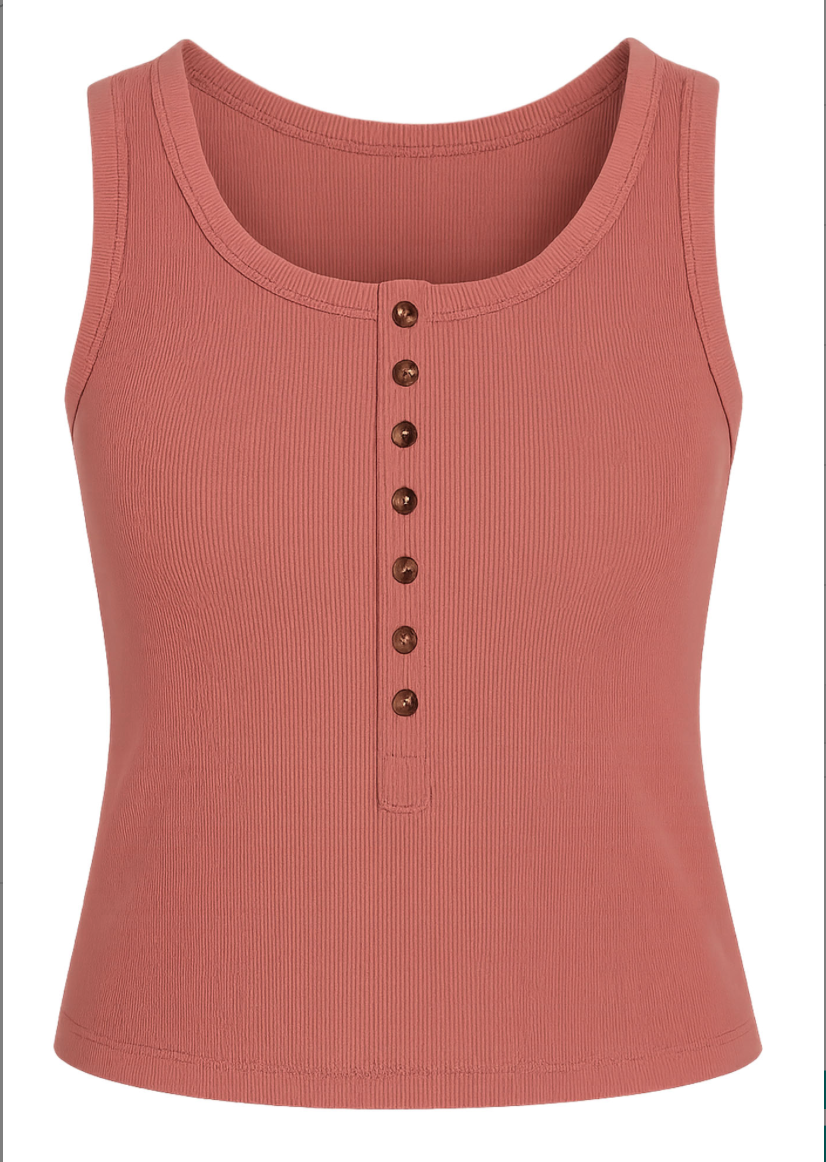 Another Love Neysa Henley Rib Tank