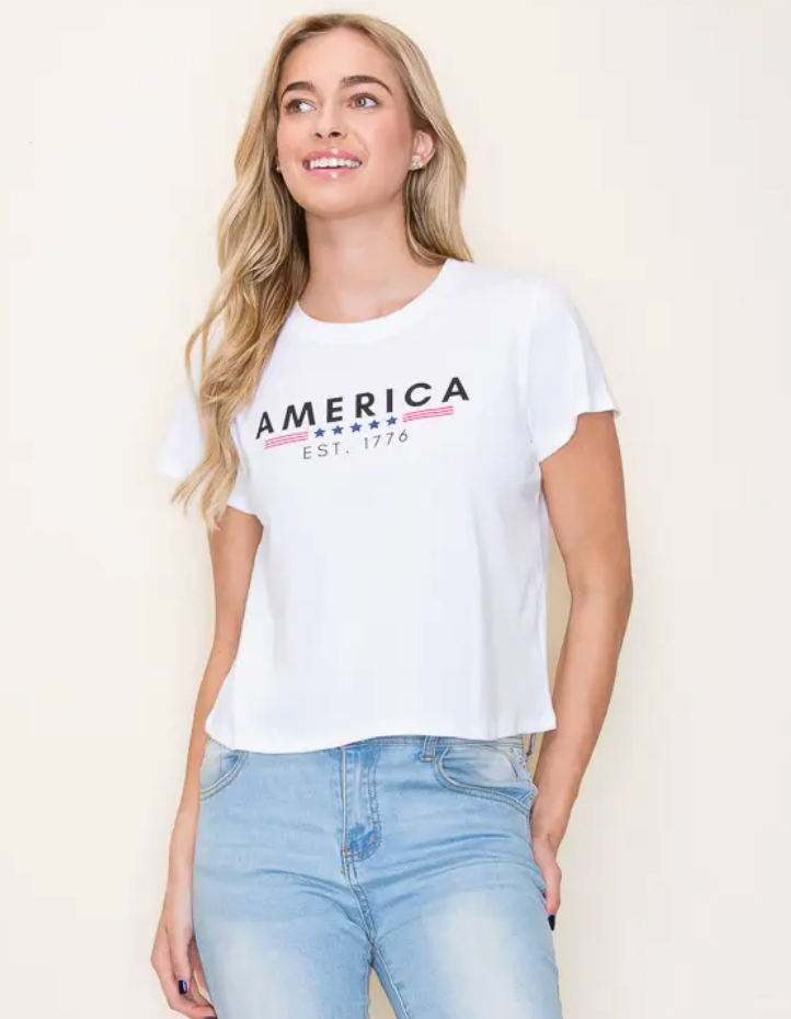 America Est 1776 Crop Tee