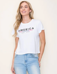 America Est 1776 Crop Tee
