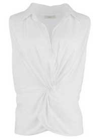 Kut Sara Twist Front Linen Top