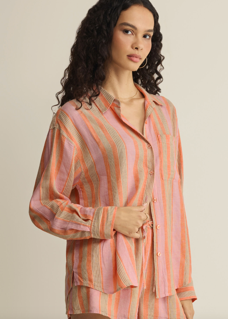 Perfect Button-Up -Tiger Lily