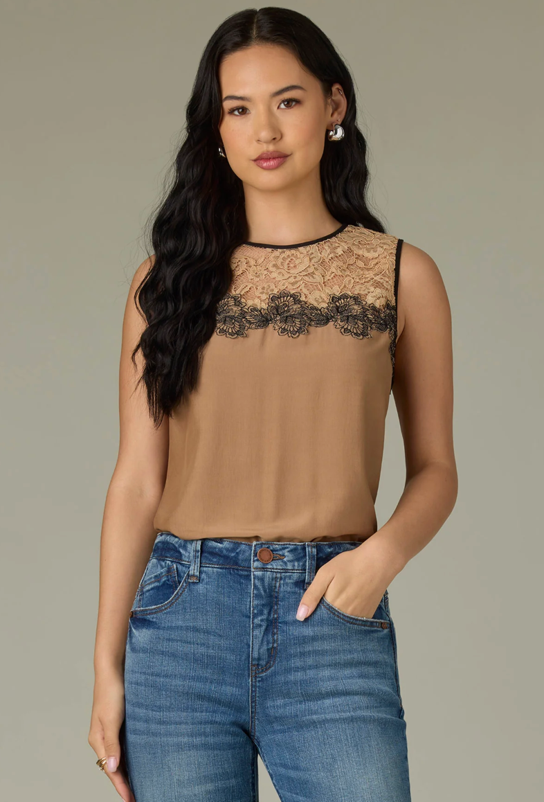 Contrast Lace Yolk Cami