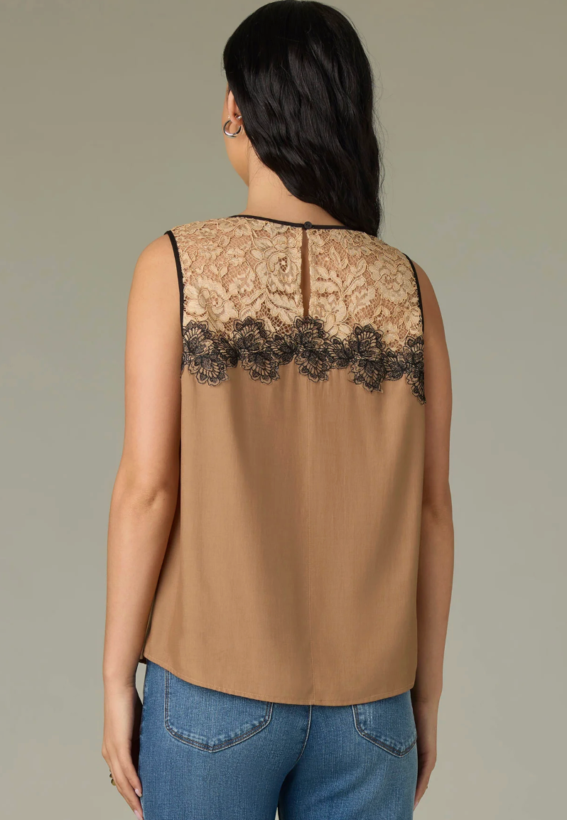 Contrast Lace Yolk Cami