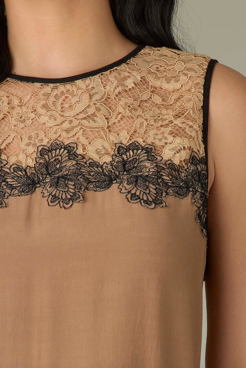 Contrast Lace Yolk Cami