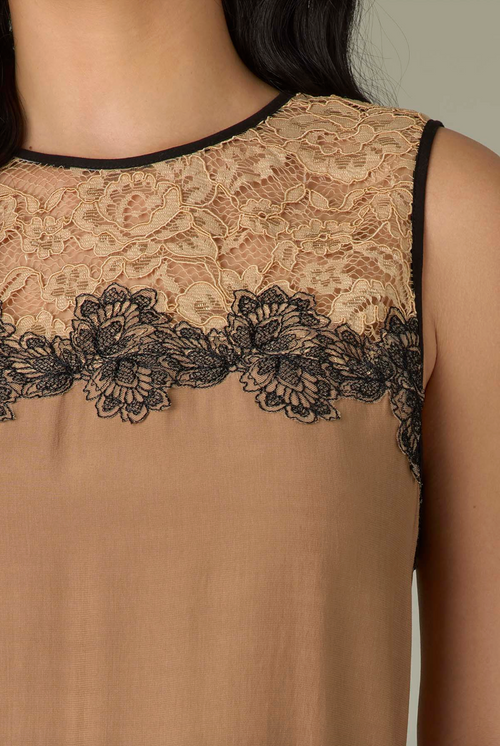 Contrast Lace Yolk Cami