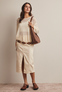 Open Knit Sweater Top-Cream