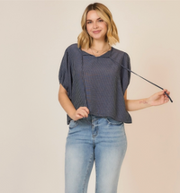 Seaside Escape Striped Top-Navy