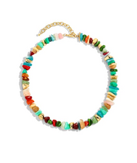 Rainbow Beaded Statement Necklace