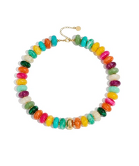Rainbow Beaded Statement Necklace