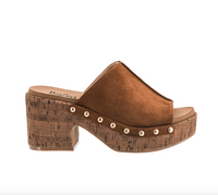 Corkys Gaslight Platform Sandal-Chestnut