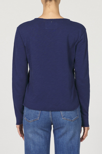 Dear John Vanya V-neck Slub Top-Navy