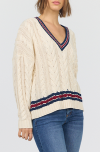 Dear John Kairi V-neck Cable Knit Sweater
