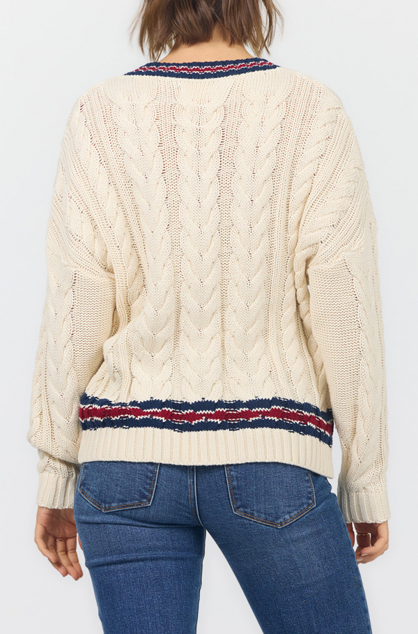 Dear John Kairi V-neck Cable Knit Sweater