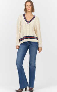 Dear John Kairi V-neck Cable Knit Sweater