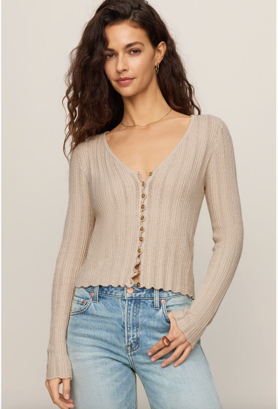 Landa Sweater Top-Natural