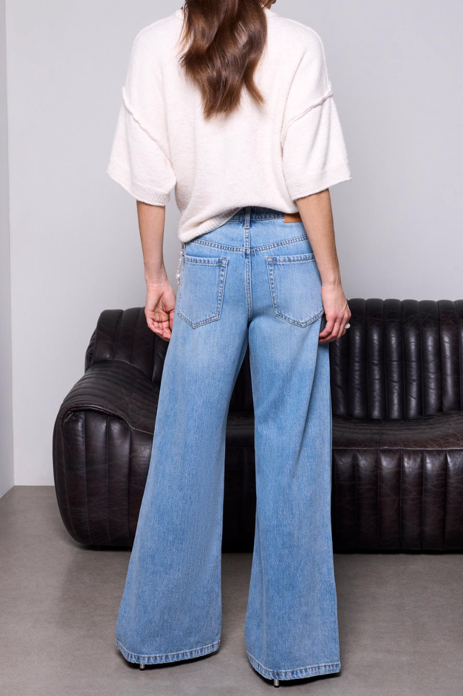 Tribal Audrey Pleated Jean w/Pearl Chain