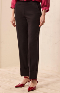 Tribal Flatten It Pull On Ankle Pant -Black
