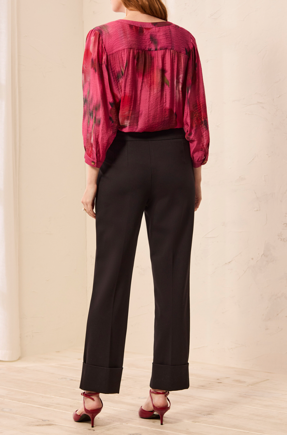 Tribal Flatten It Pull On Ankle Pant -Black