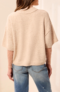 Tribal Elbow Sleeve Crew Neck Sweater