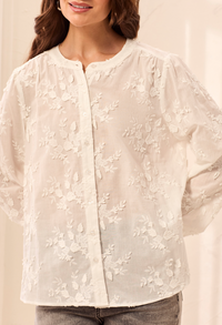 Tribal Button Floral Blouse