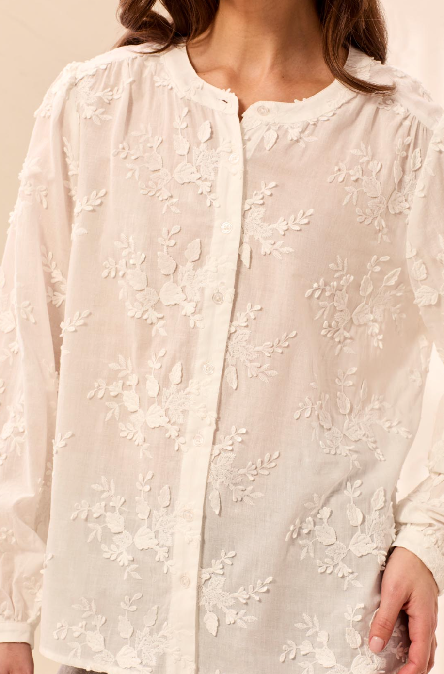 Tribal Button Floral Blouse